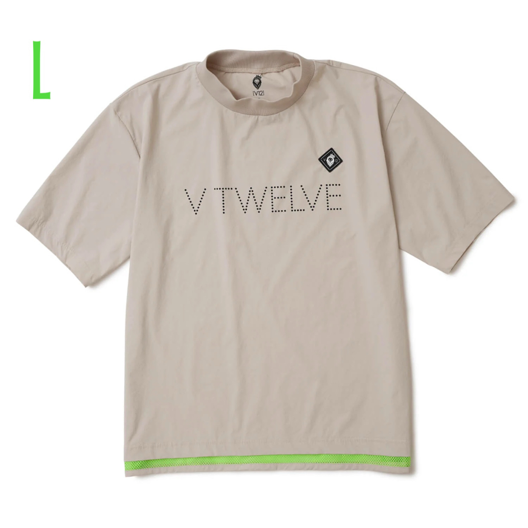 美品】V12 ゴルフ 2025 メンズ モックネック 半袖シャツ Lサイズ 美品