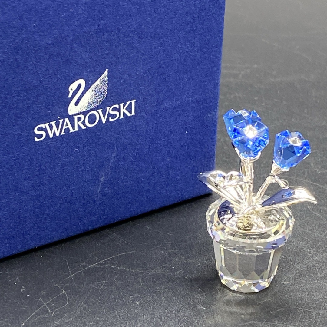 SWAROVSKI - 箱付き スワロフスキー 花 鉢植え ブルーフラワー