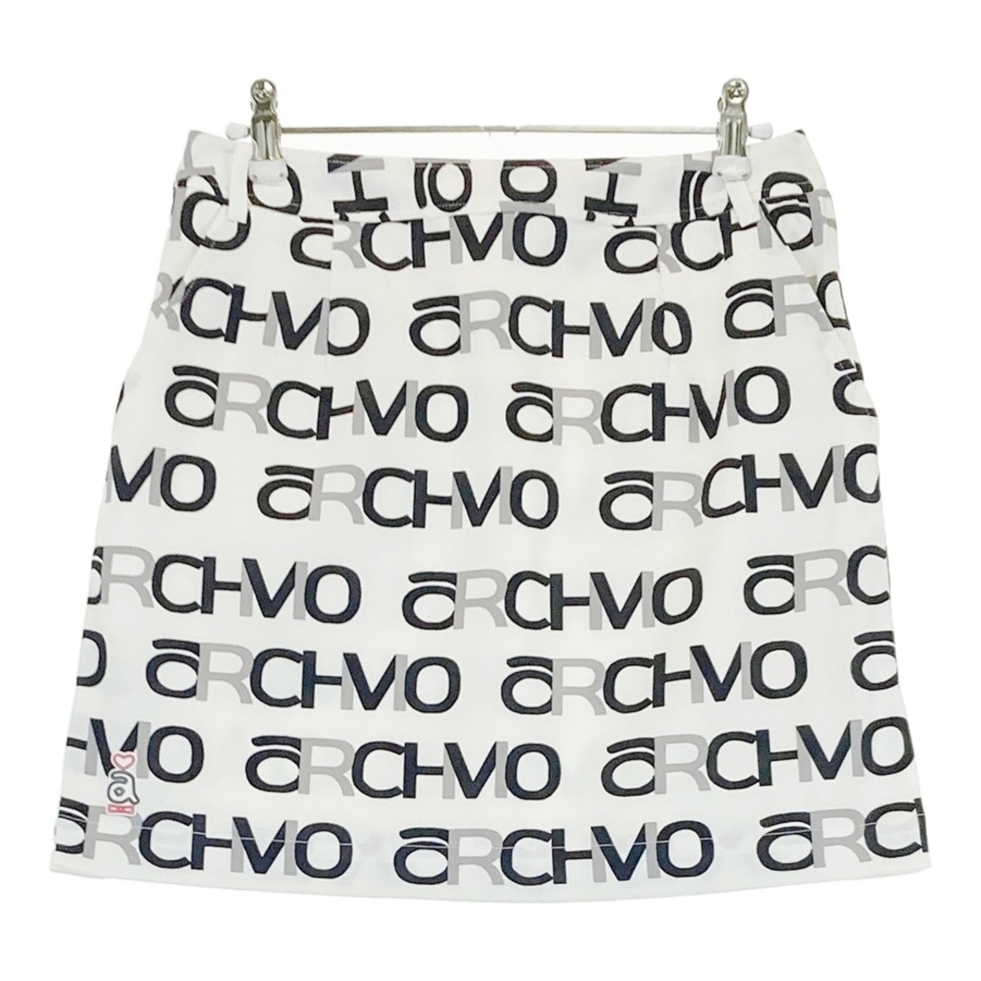 サイズ：38 ARCHIVIO アルチビオ スカート ロゴ 総柄 ホワイト系