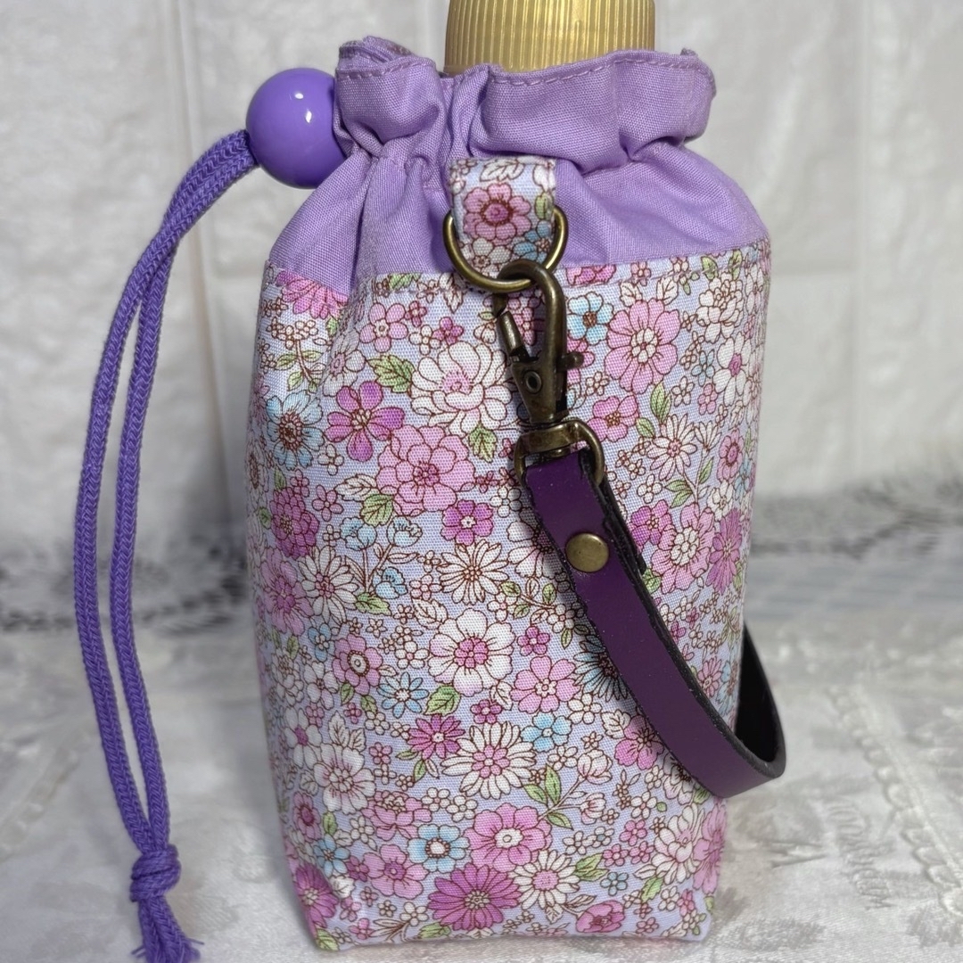 ペットボトルカバー ミニ 花柄パープル ハンドメイドの通販 by Romin