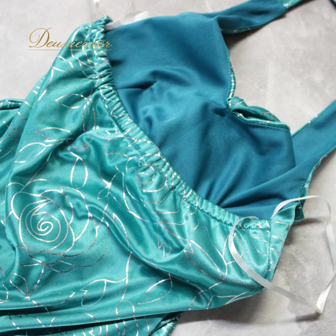 美品 社交ダンス衣装】トップス パーティー レッスン エメラルド