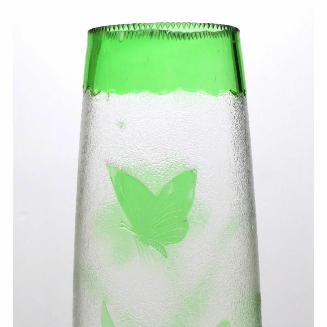 オールド・バカラ 1880年頃美術館級 緑色被せ硝子 特大アシッド