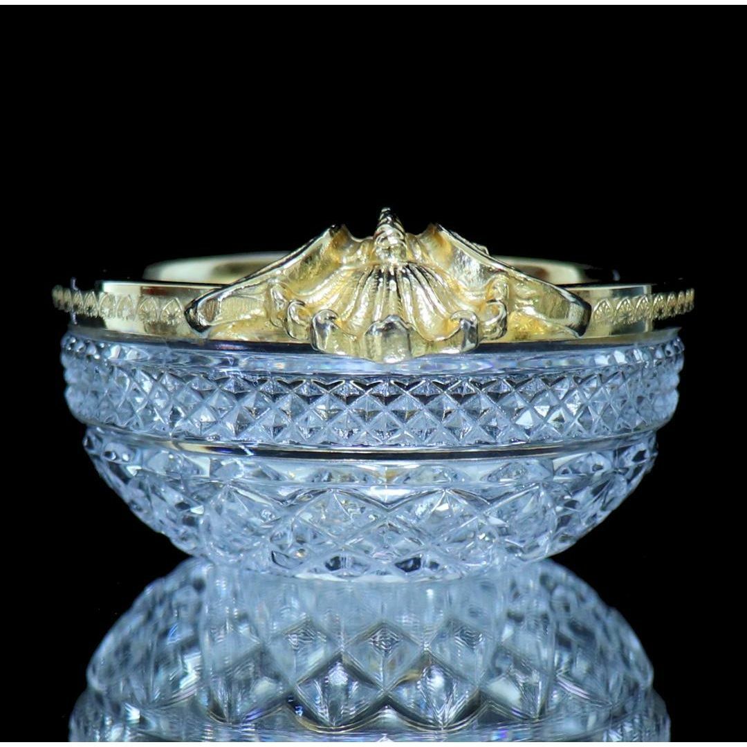 オールド・バカラ 金彩ロカイユ装飾貝殻ボウル 小物入れディアマン