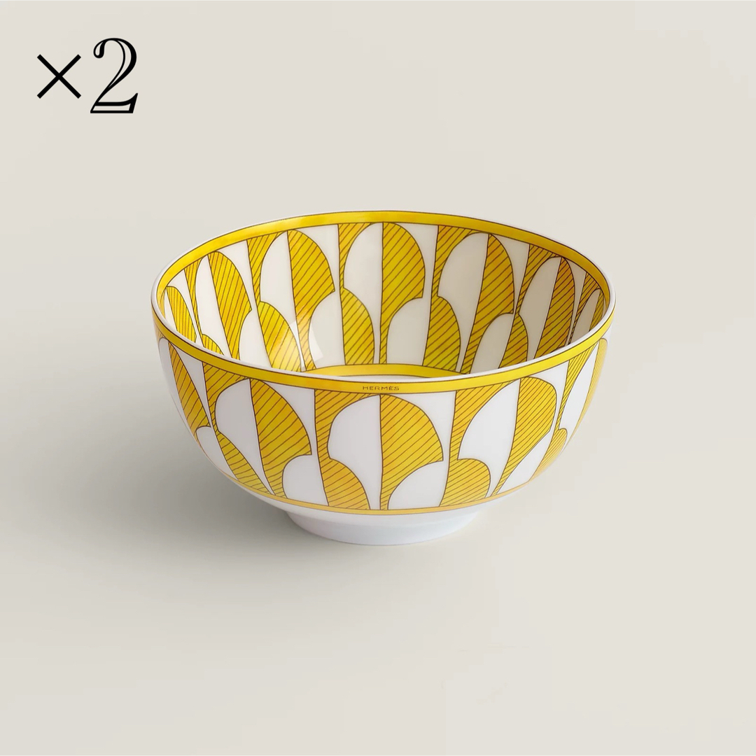 HERMES - 【新品・未使用】エルメス ソレイユ ボウル MM 茶碗 2個
