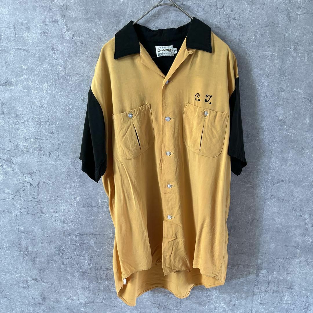 VINTAGE - OLYMPIAN ボーリングシャツ 60s70s USA製 開襟 Mメンズの