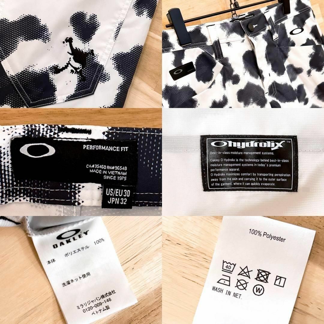 レア/廃番【オークリー】斑模様 デザイン ゴルフ セットアップ 上下 白