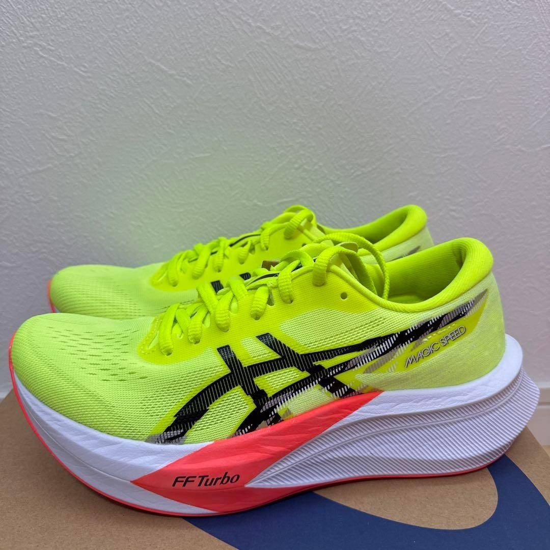 asics - asics マジックスピード4 ランニング マラソン 靴 蛍光色 25cm