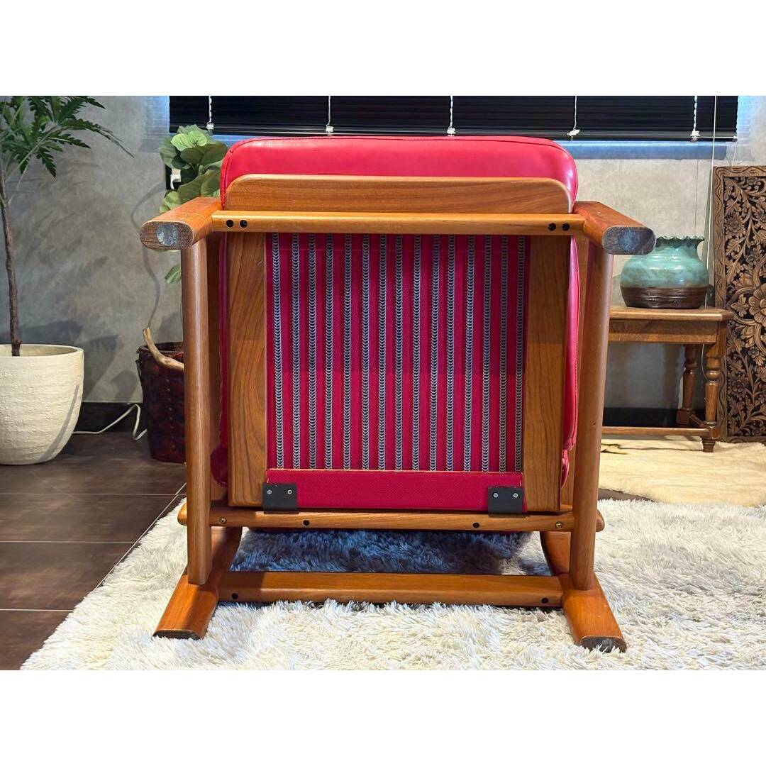 Lオルセン&サン L. olsen & son チーク無垢材 レッドレザー IN