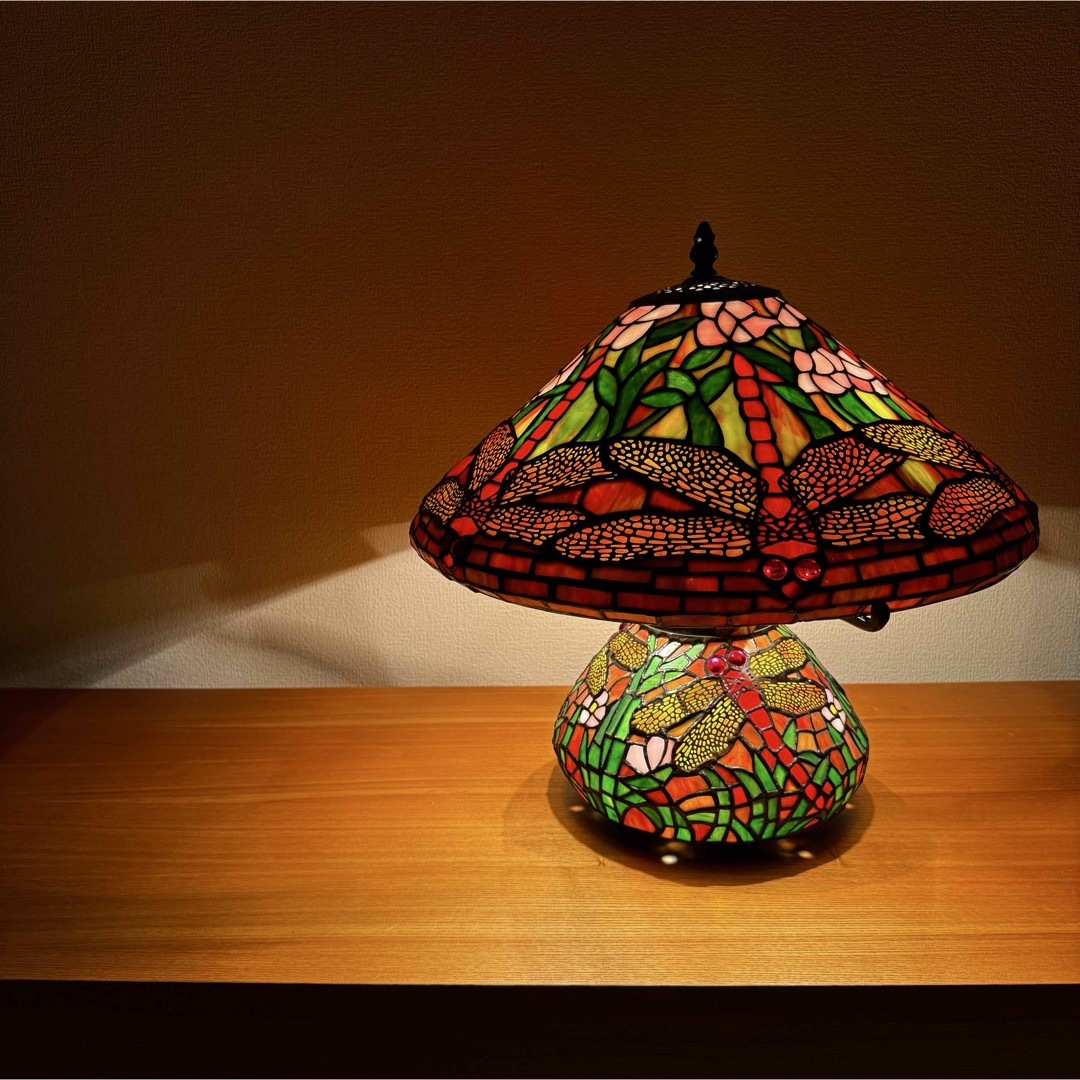 ティファニーランプ ステンドグラス ドラゴンフライ トンボ 4灯 照明の