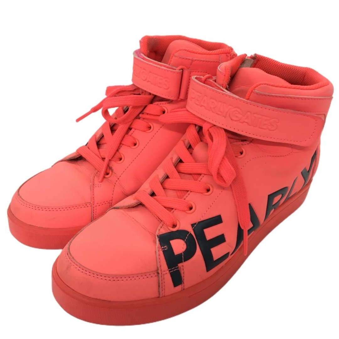 PEARLY GATES - パーリーゲイツ ハイカットゴルフシューズ 蛍光ピンク