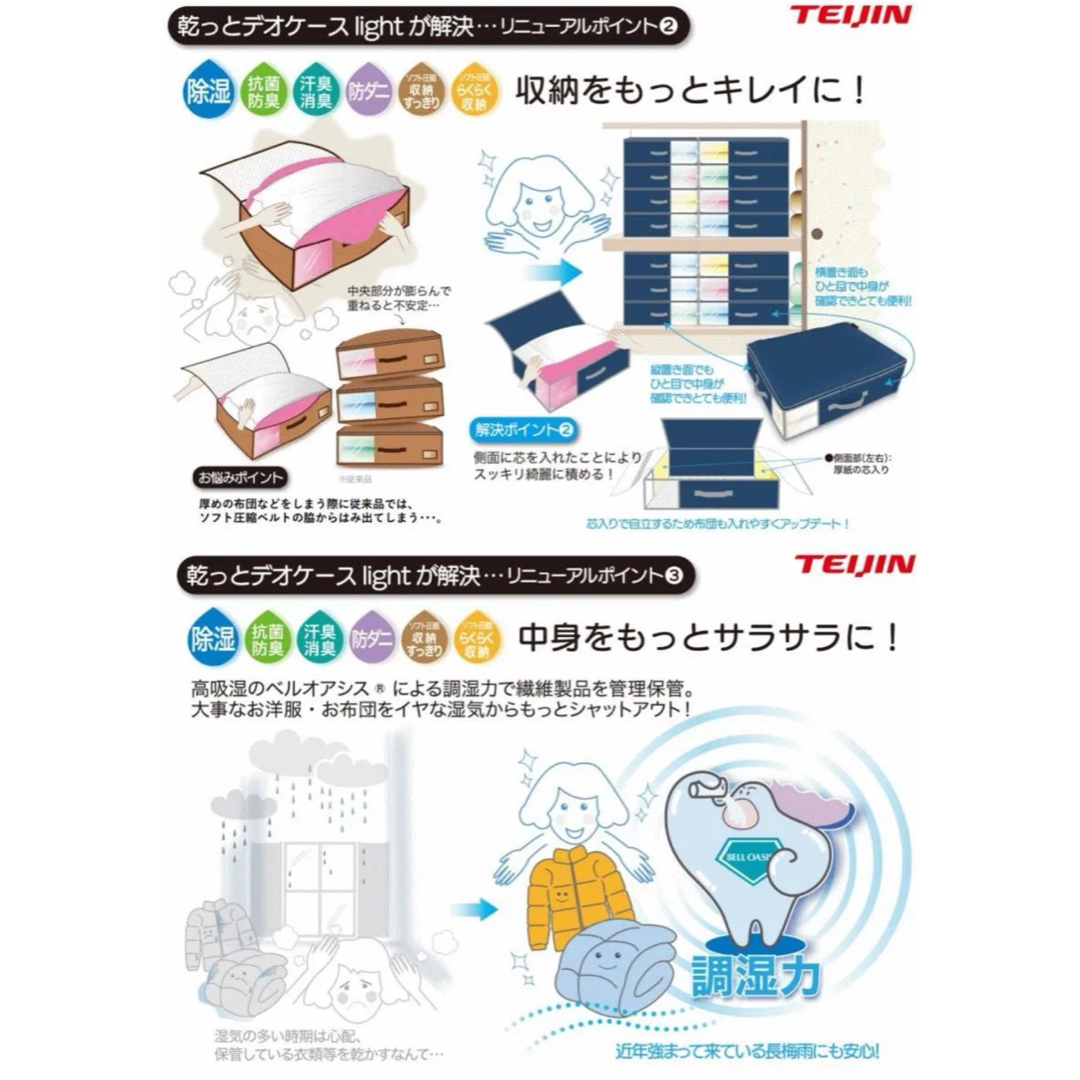 TEIJIN - 【新品未使用】帝人 カラッと収納ケース プレミアム 大1個 小