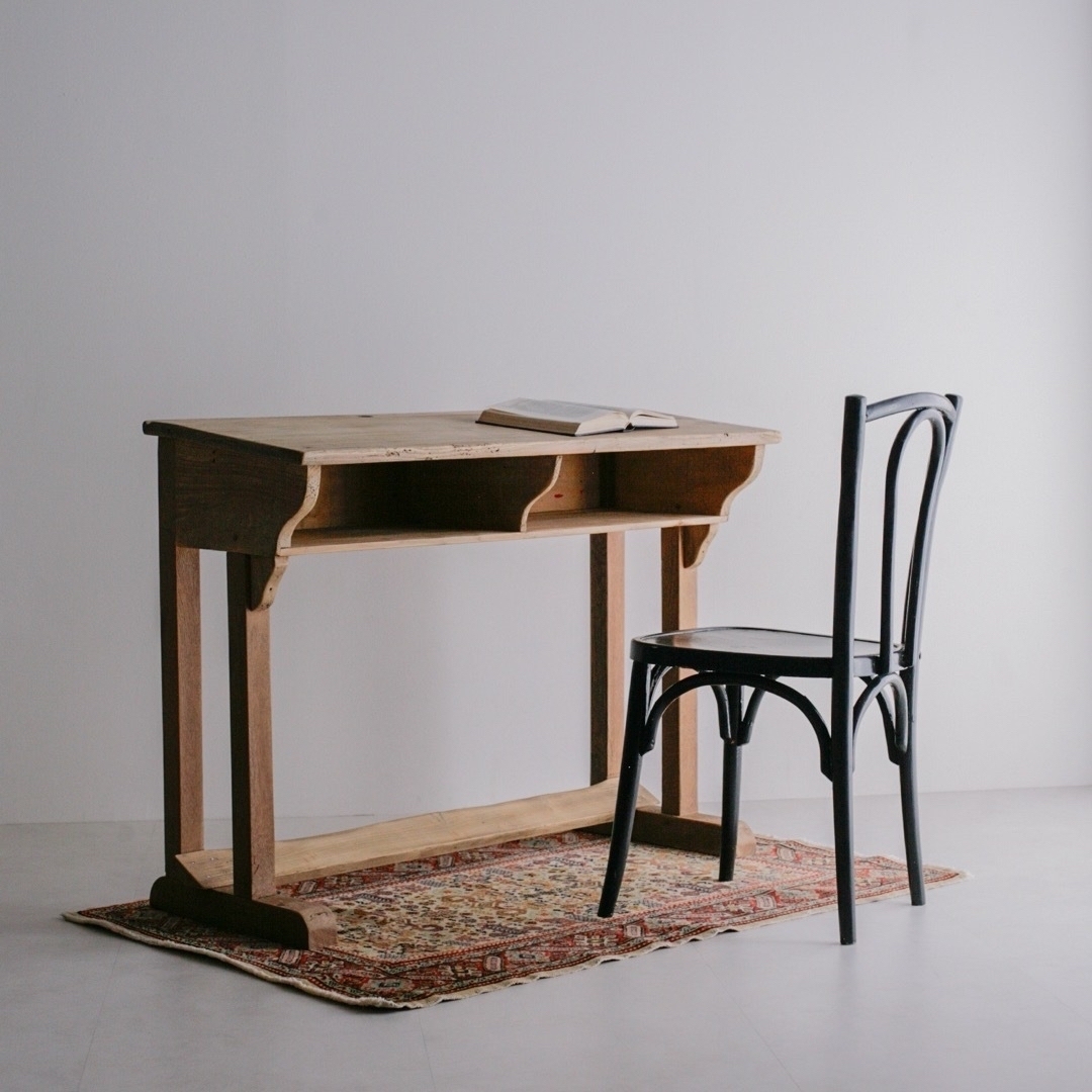 無垢材 オーク フランス アンティークデスク テーブル 古家具 ブロカント