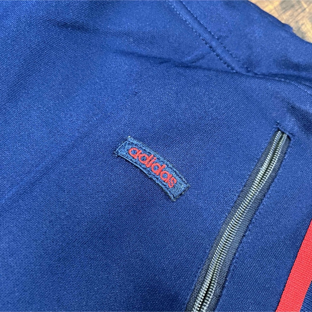 adidas - adidas ネイビー/レッド トラックパンツ 80s 古着 デサント製
