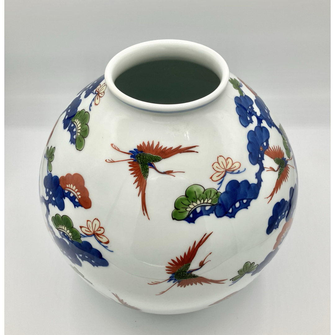 源右衛門窯 - ◯ 有田焼 源右衛門窯 「染錦松鶴花瓶」の通販 by ギャオ