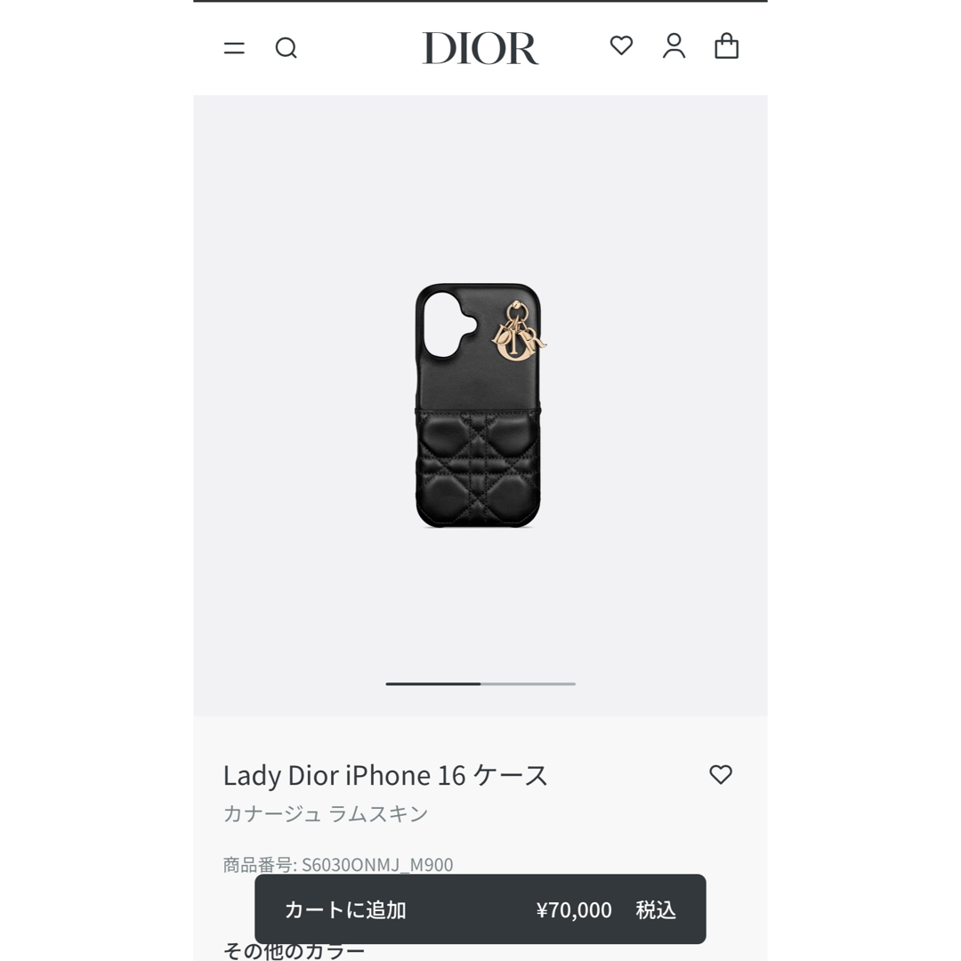 Dior - 【新品未使用】Christian Dior iPhone 16 ケース ブラックの