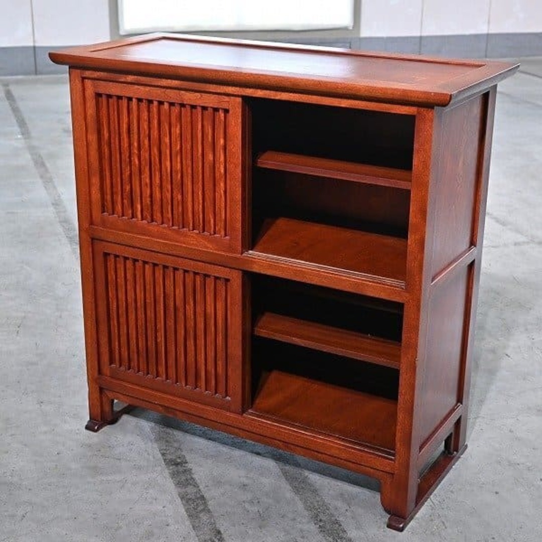 伝統工芸品 松本民芸家具 48万「A型」舞良茶タンス ミズメザクラ無垢材