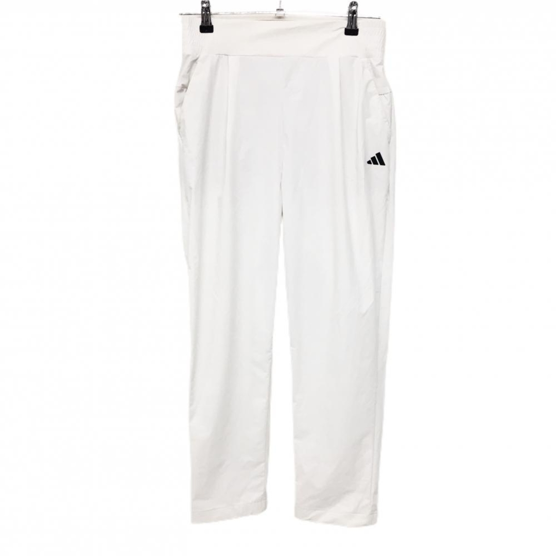 adidas - アディダス パンツ 白 ロゴ黒 ストレッチ レディース M