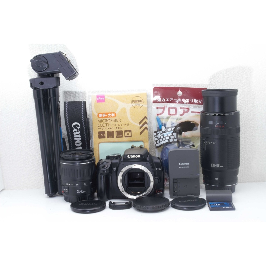Canon EOS Kiss Digital X 初心者簡単 望遠レンズ 三脚付