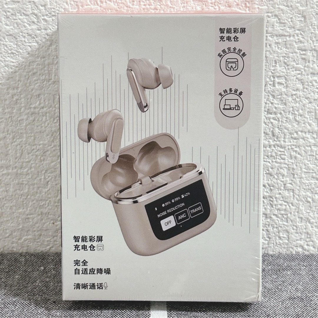 新品未使用】ワイヤレスイヤホン ANC機能搭載 スマートディスプレイ