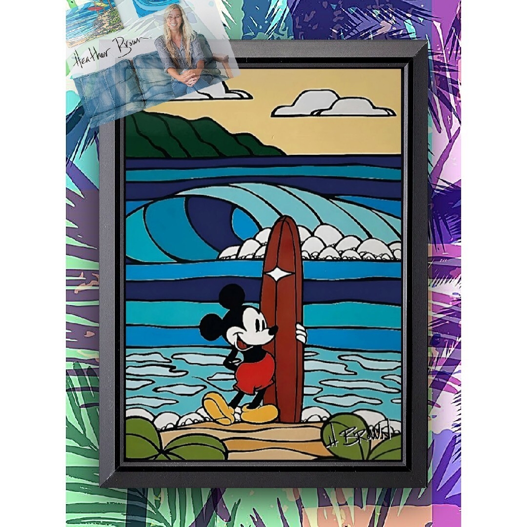 ヘザーブラウン・サーフミッキー【A4サイズ写真ポスターフレーム付き5