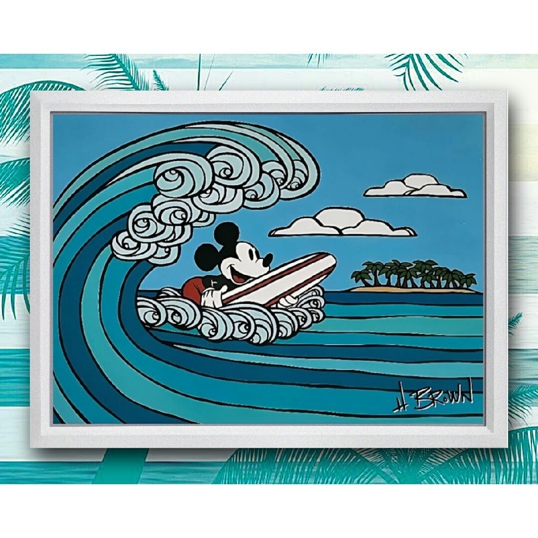 ヘザーブラウン・サーフミッキー【A4サイズ写真ポスターフレーム付き5