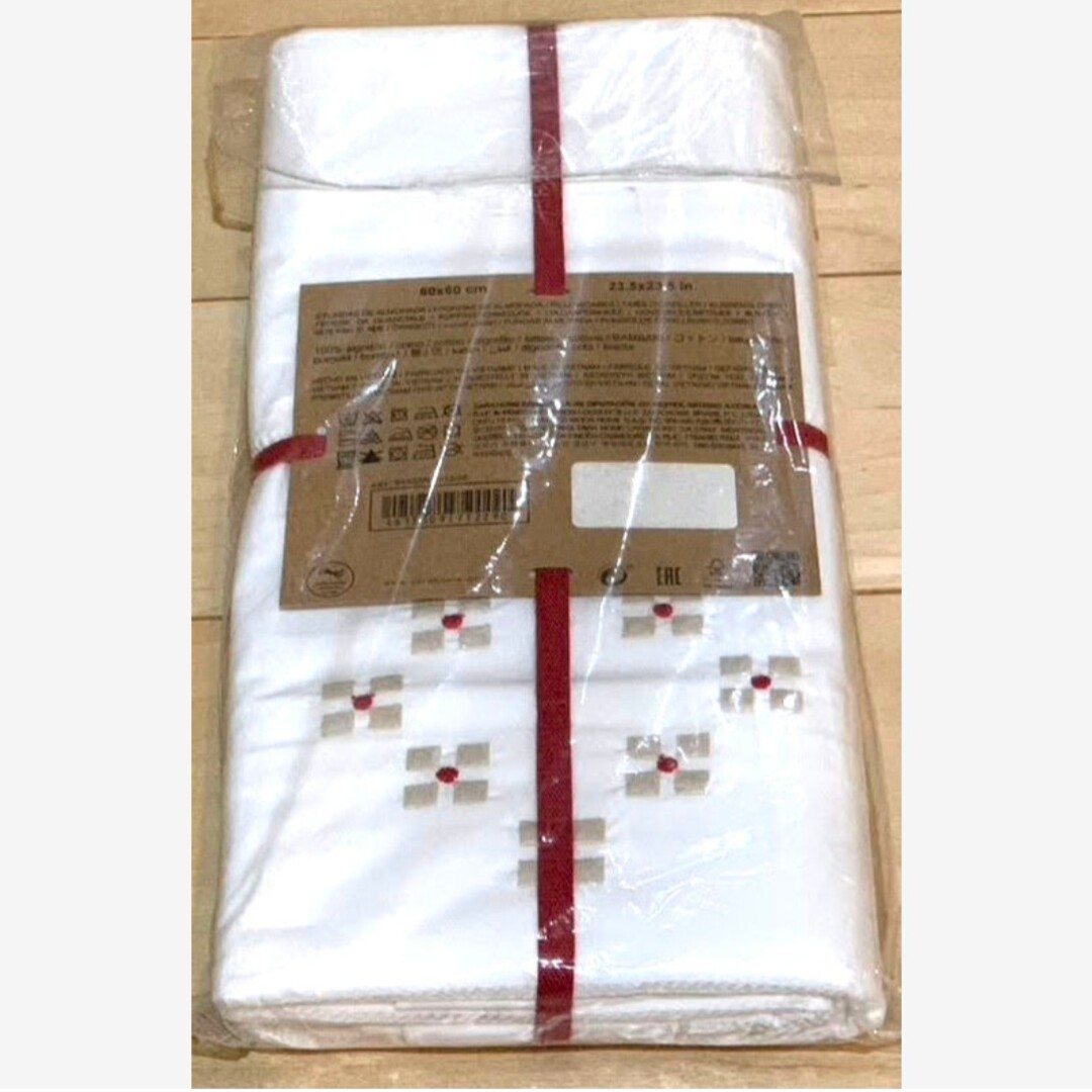 新品 ザラホーム ホワイト 刺繍 フラットシーツ 枕カバー2枚入り 2点