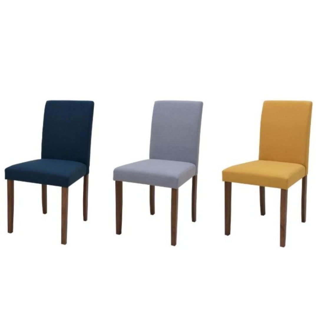 TR DC FAB 4脚 ダイニングチェア ネイビー＊ナチュラル ファブリック