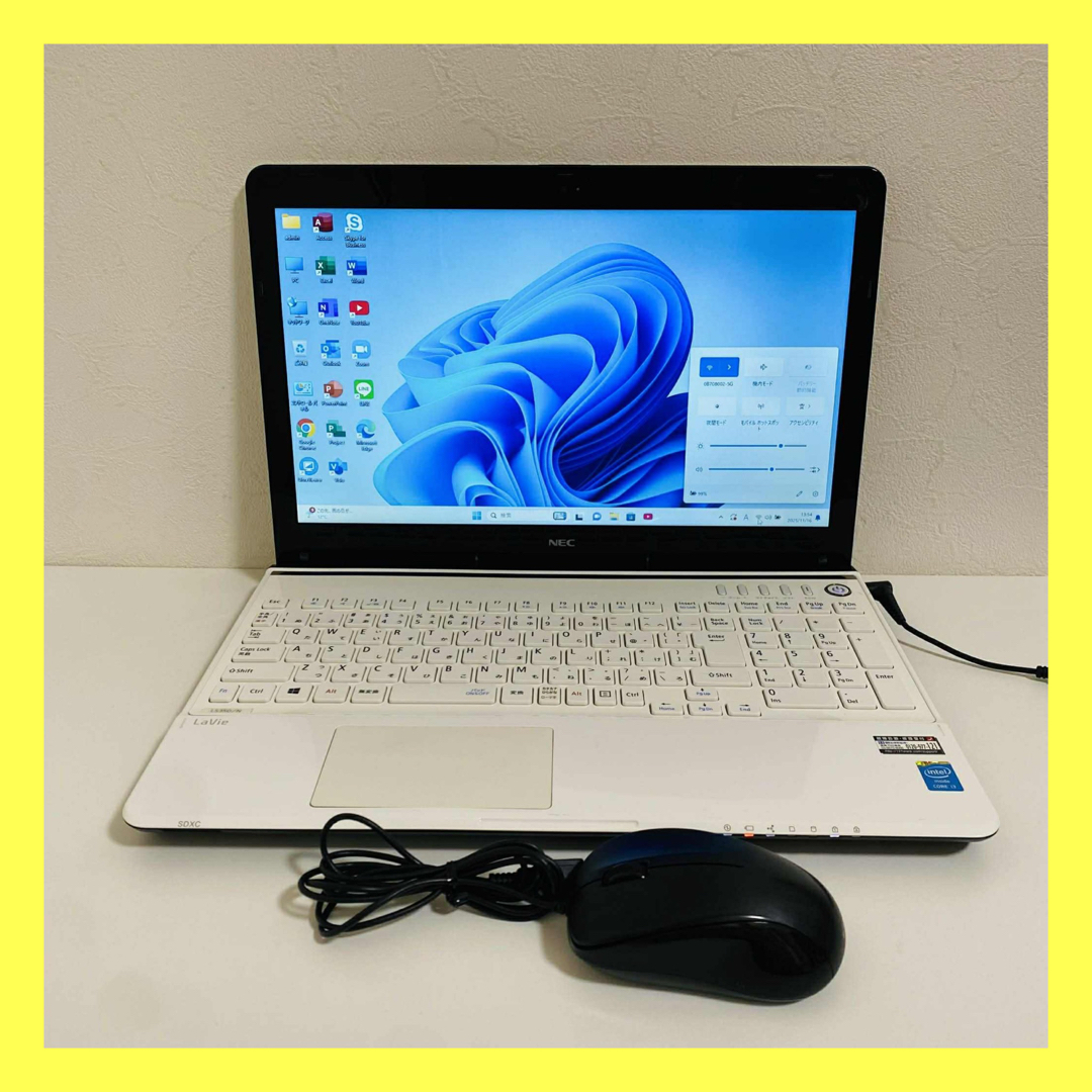 Y984 NECノートパソコンSSD高速 Windows11オフィス2024付き