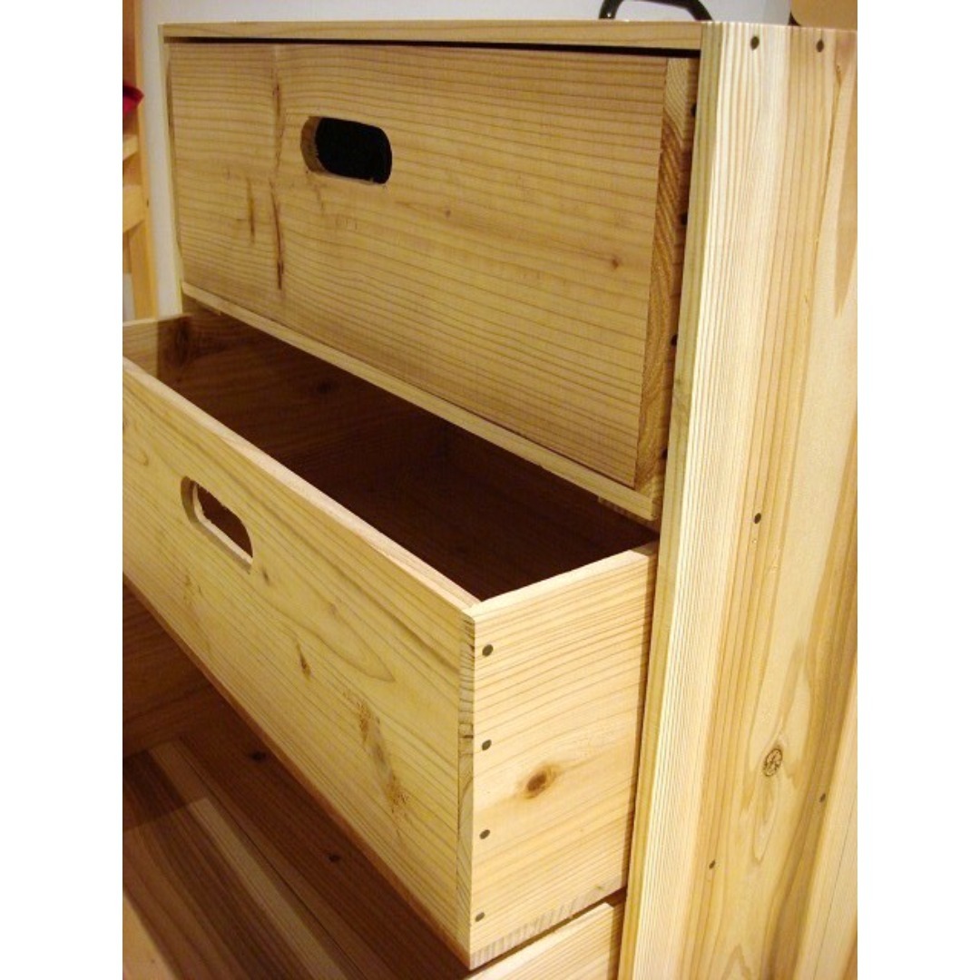 ☆送料無料☆サイズ変更可能☆木製3段引き出し③/無垢材オーダー可能