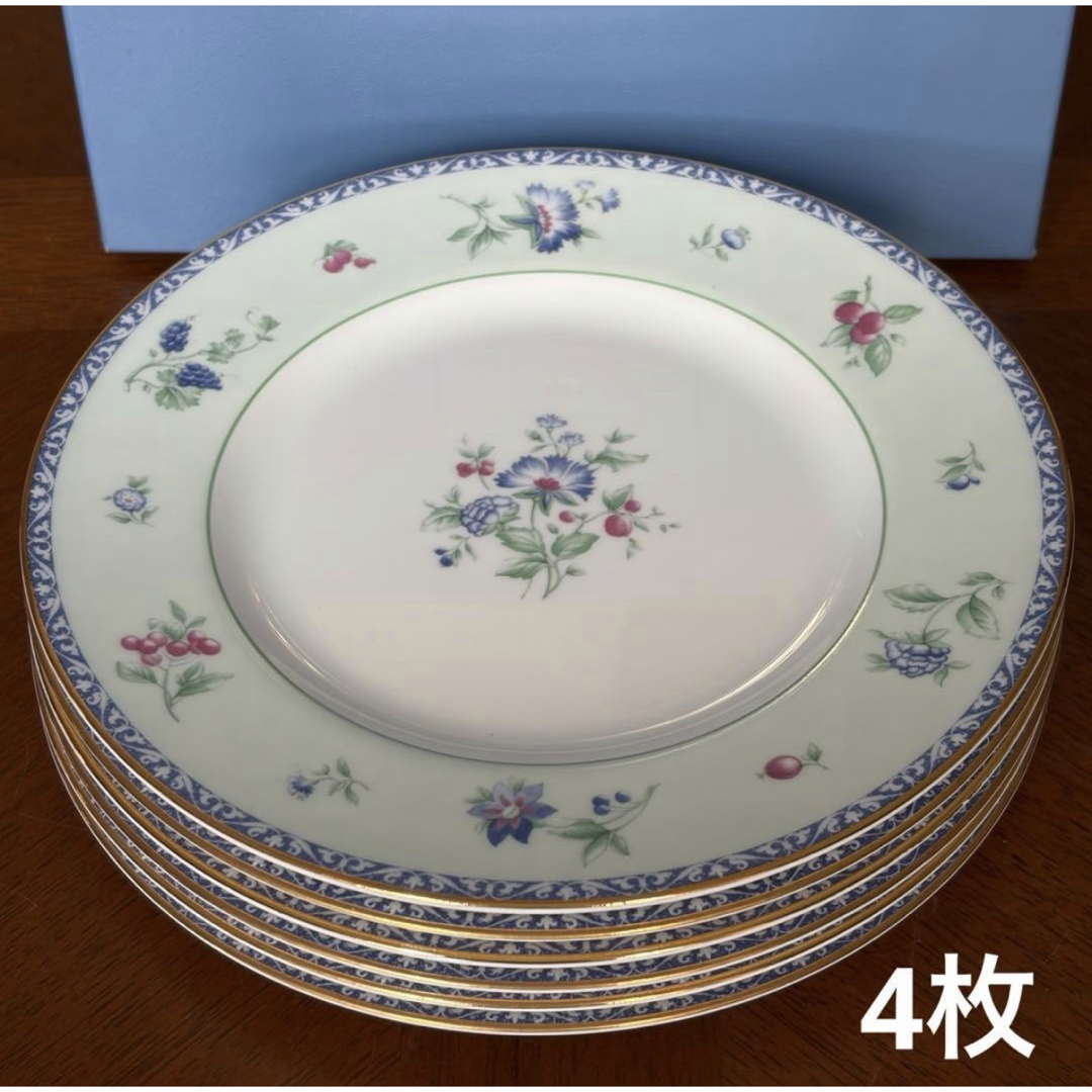 美品】英国製 ウェッジウッド☆メドウフィールド☆ケーキ皿 4枚