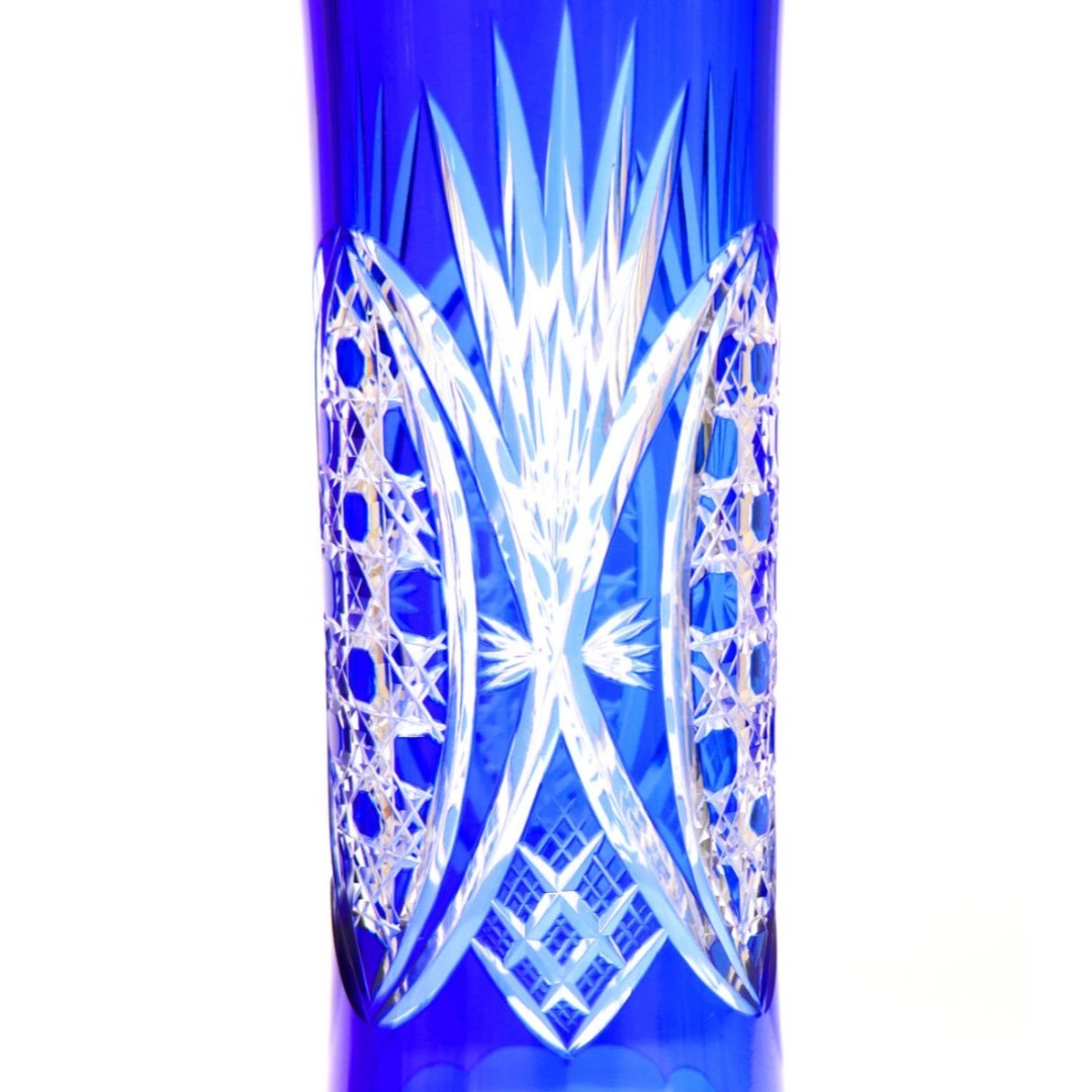 Baccarat - オールド・バカラ 31cm ディアマン・ピエーリー ブルー被せ