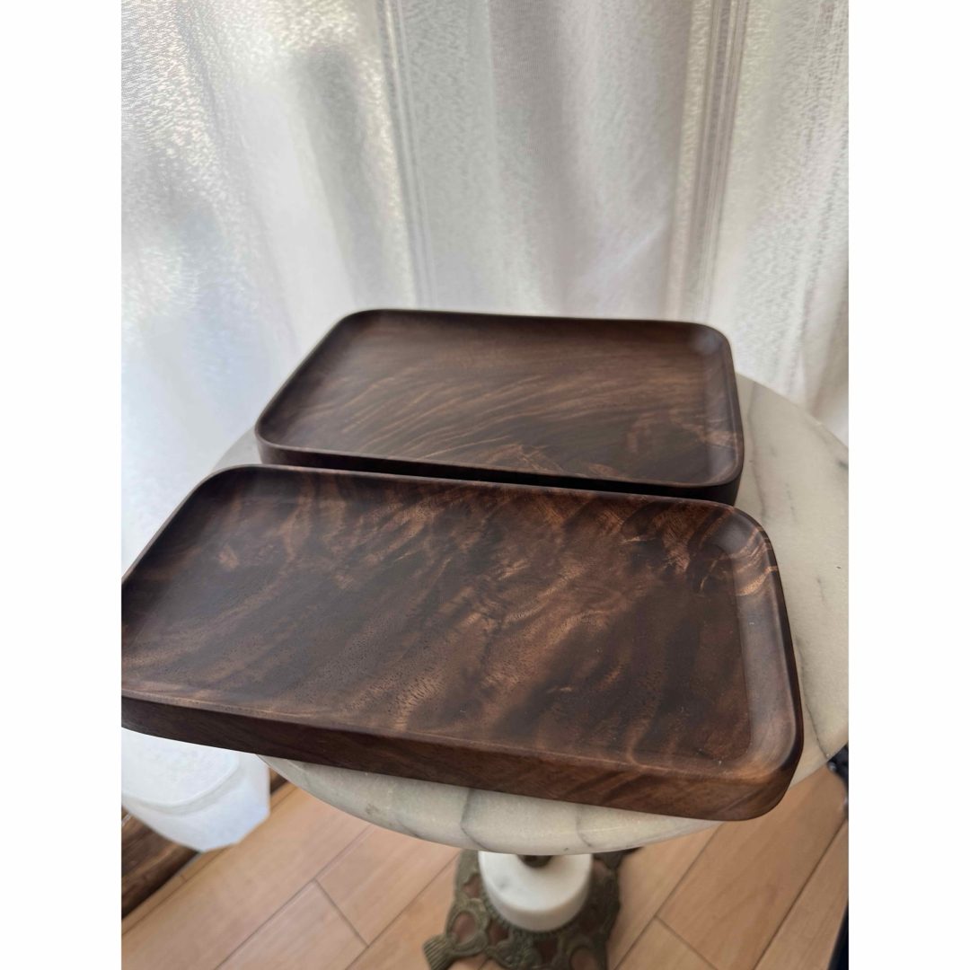 北米ブラックウォルナット 木製トレイ 2枚