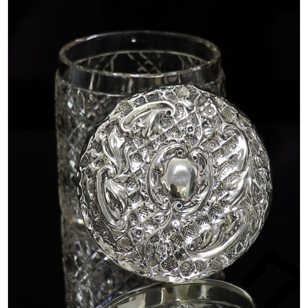 Baccarat - オールド・バカラ レア ディアマン・ピエーリー 蓋物 銀