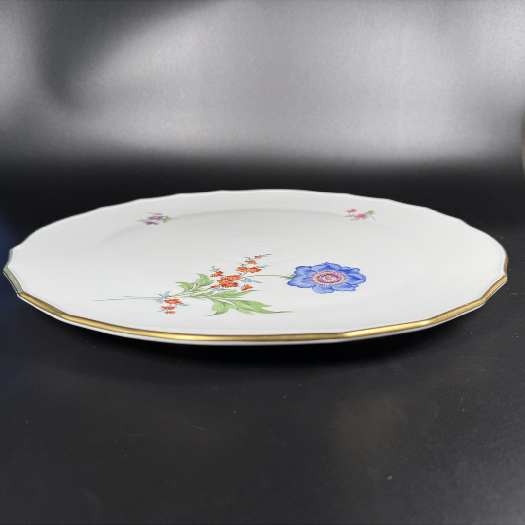 MEISSEN - 未使用 マイセン 金彩 2つ花 アネモネグランドプレート(34cm