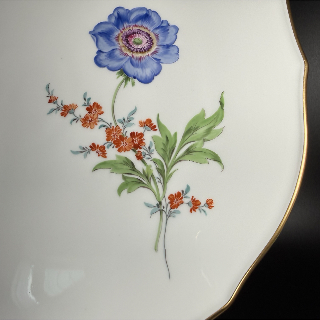 MEISSEN - 未使用 マイセン 金彩 2つ花 アネモネグランドプレート(34cm