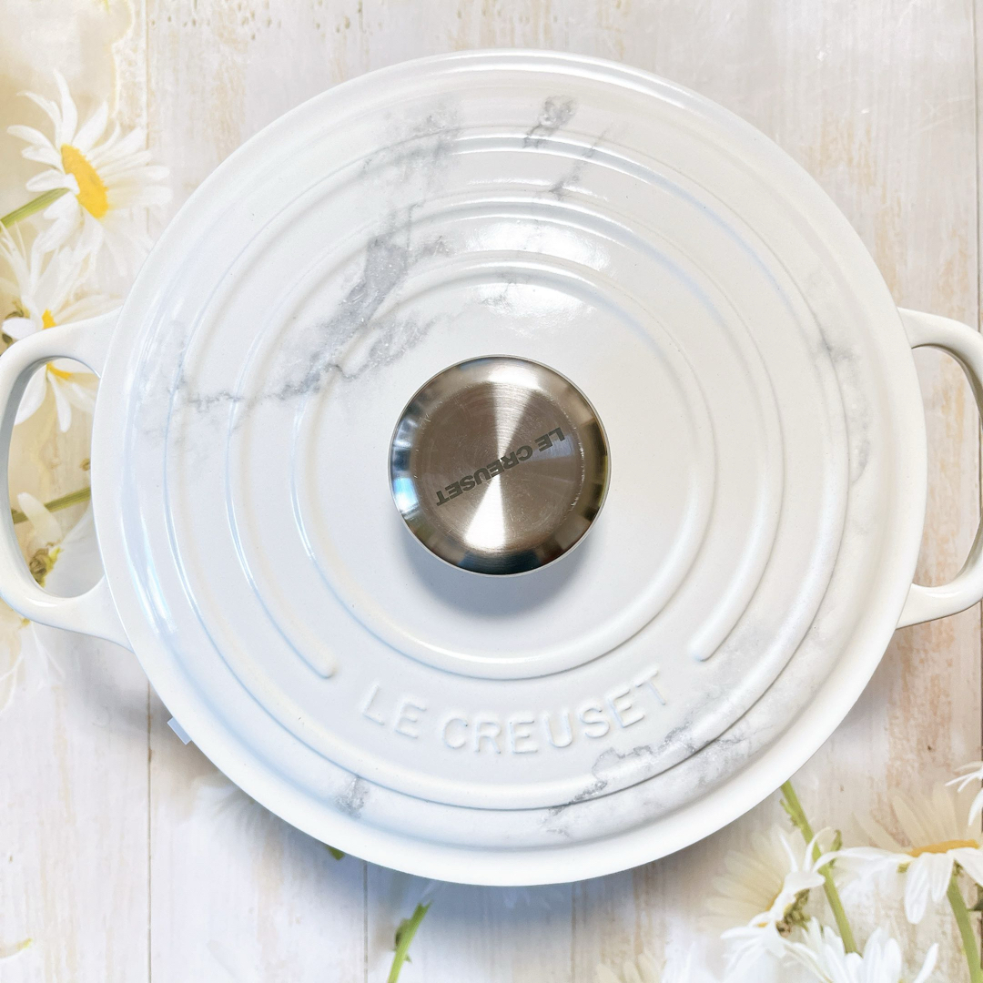 LE CREUSET - ♡ルクルーゼ マーブルコレクション ココットロンド 24cm
