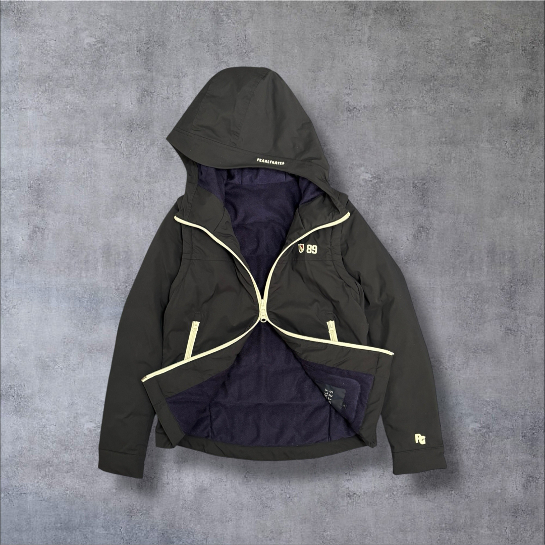 パーリーゲイツ 2WAY ブルゾン ジャケット ベスト ネイビー 中綿 刺繍ロゴ