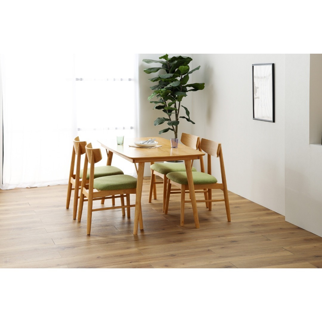 SK DC XS8 6脚 ダイニングチェア ナチュラル＊グリーン