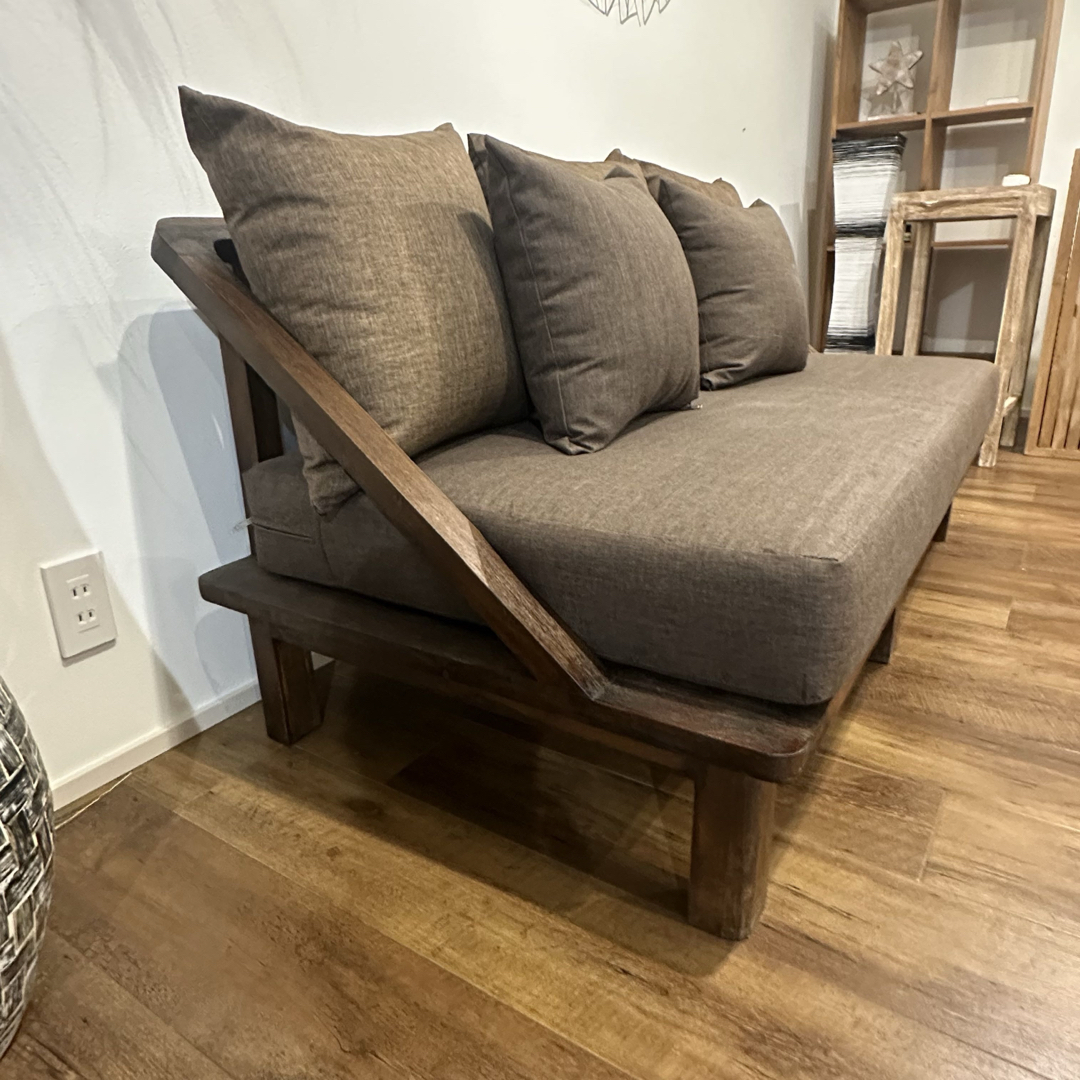 訳あり】バリ島チークソファ 2人掛けソファw150cm 通常220，000円が