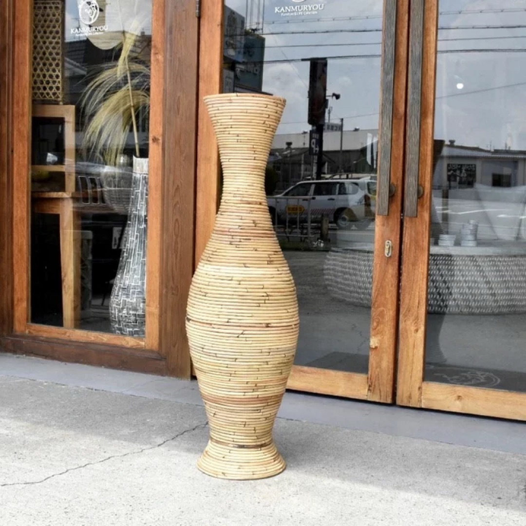 在庫処分】バリ島ラタンフラワーベース H100cm通常27，500円がなんと！