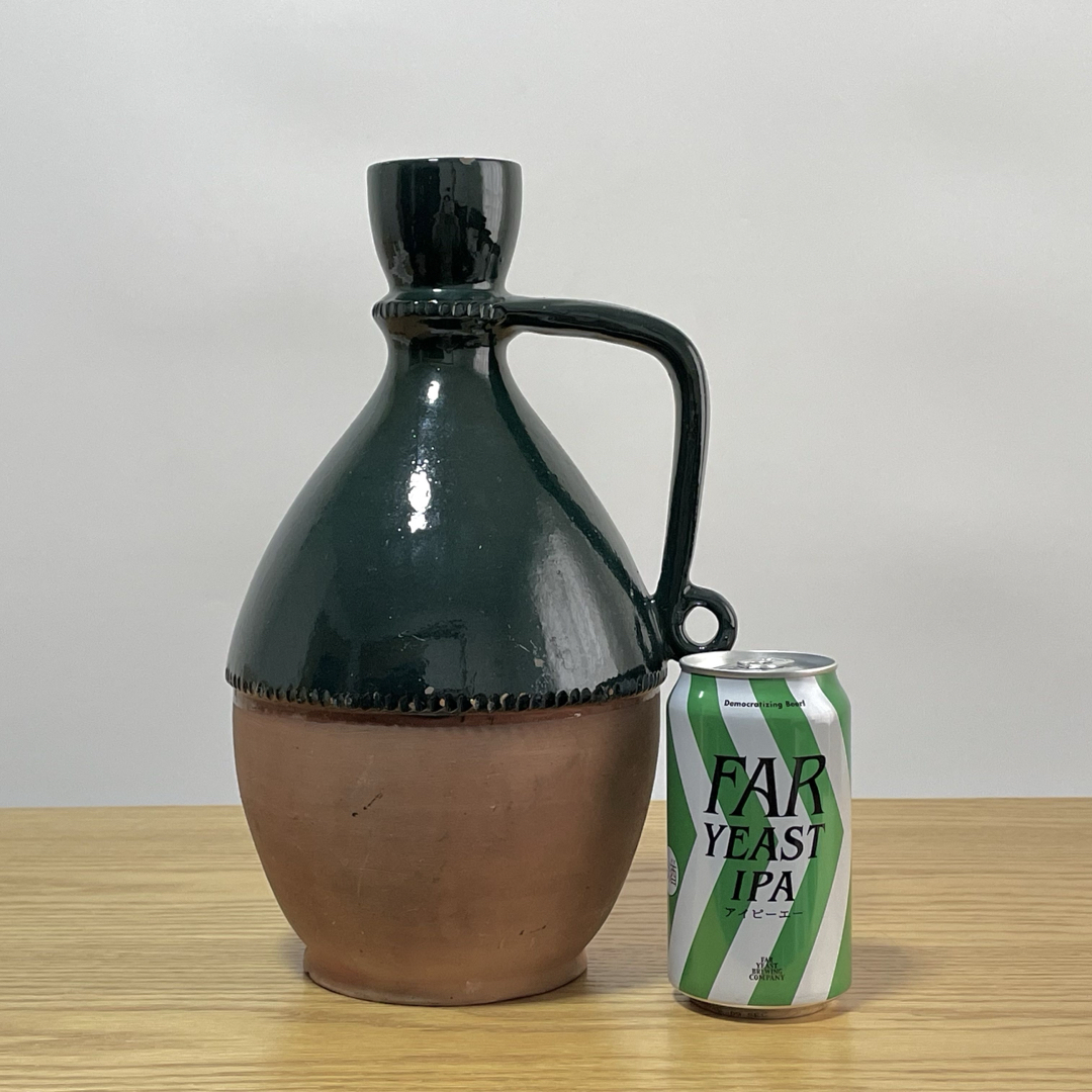 ビンテージ テラコッタ 半緑釉 水注 花瓶 フラワーベース 南仏の通販