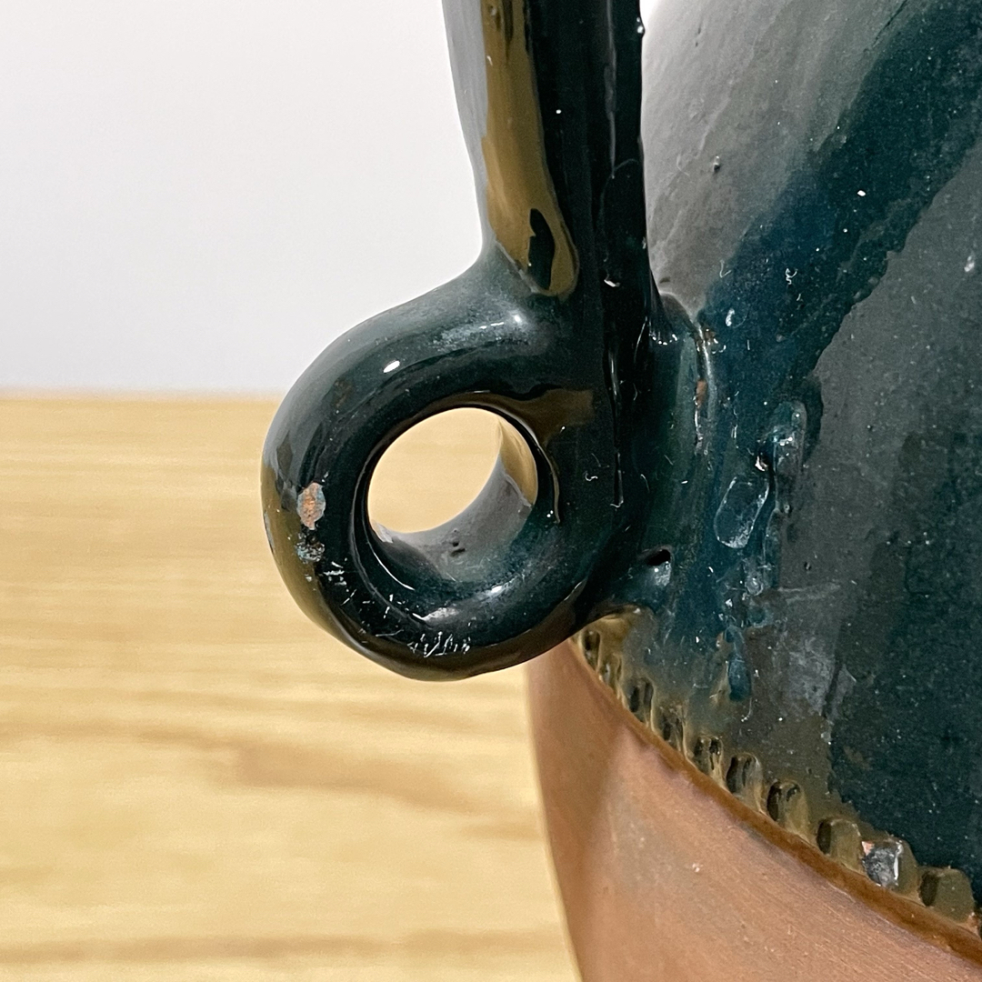 ビンテージ テラコッタ 半緑釉 水注 花瓶 フラワーベース 南仏の通販