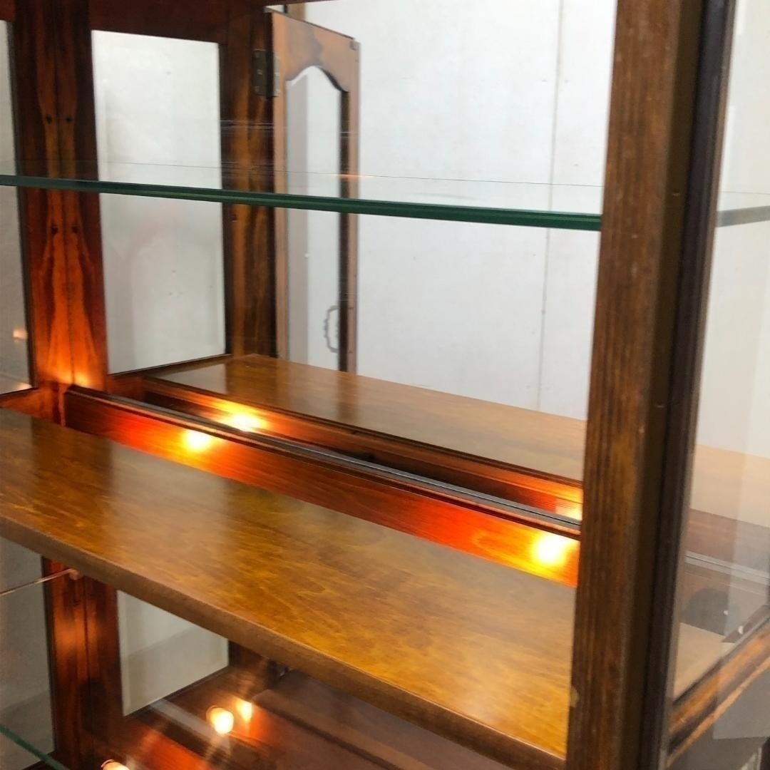 カリモク家具 - 送料無料【希少3面ガラス採光】カリモク 飾り棚