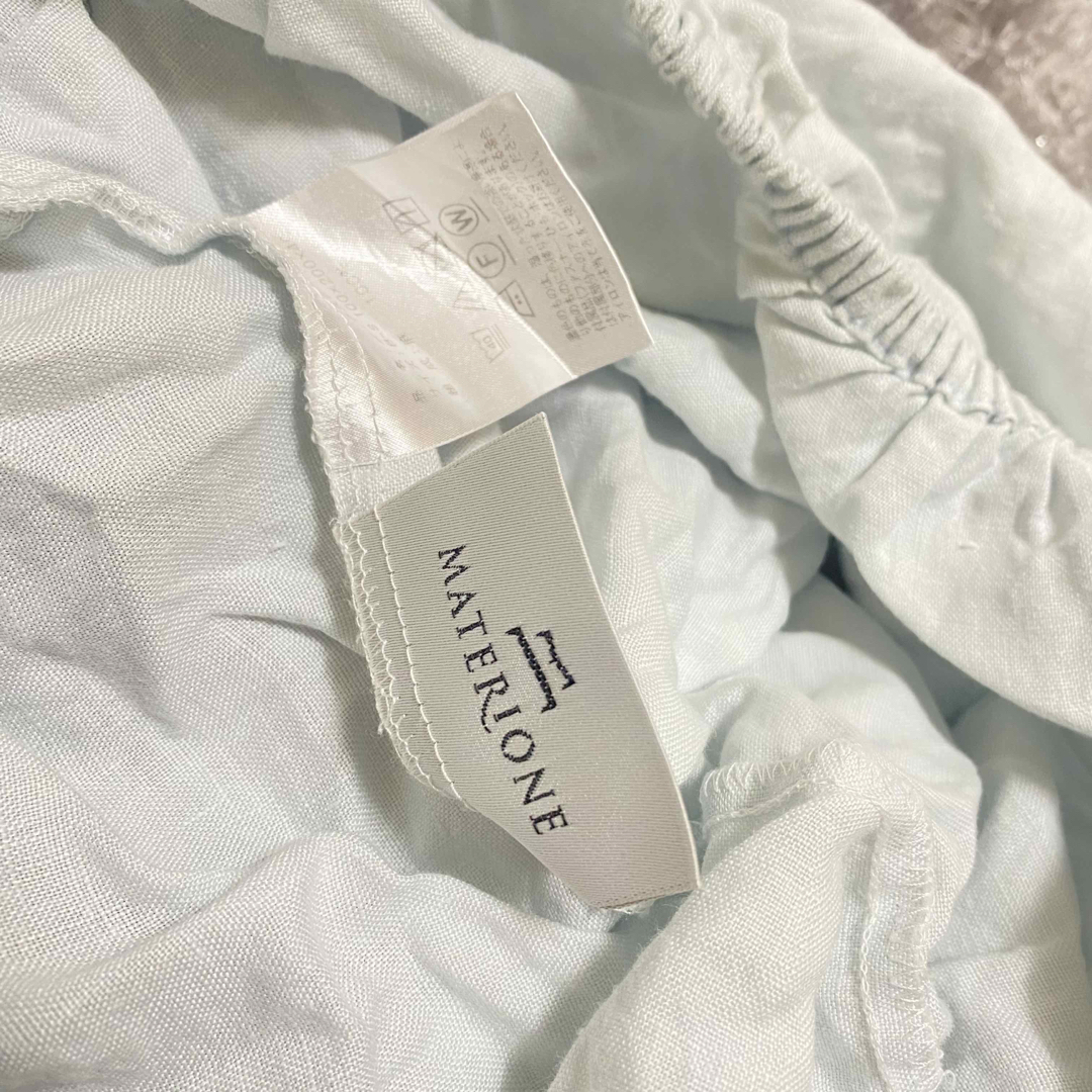 西川 - 昭和西川 麻100% シングル ボックスシーツ 水色 ベッドシーツ