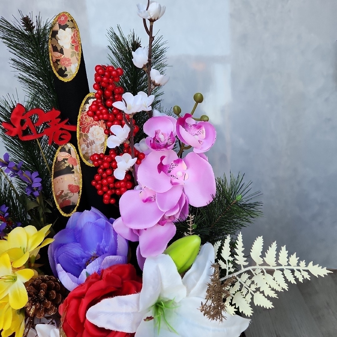 PANDESOIL-お正月飾り 豪華門松91(正絹帯使用)