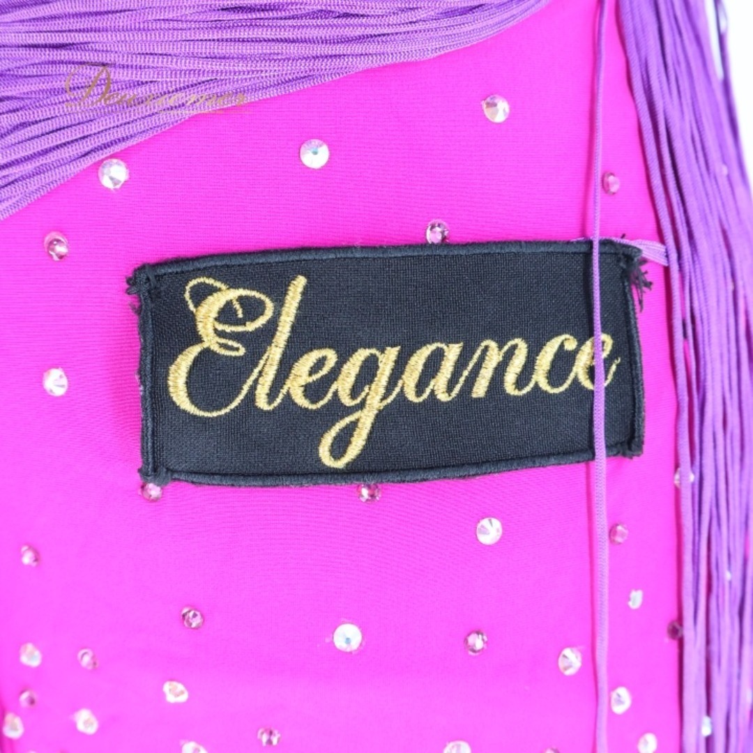 社交ダンス 衣装 ラテン ドレス ワンピース フリンジ 紫 ピンク デモ