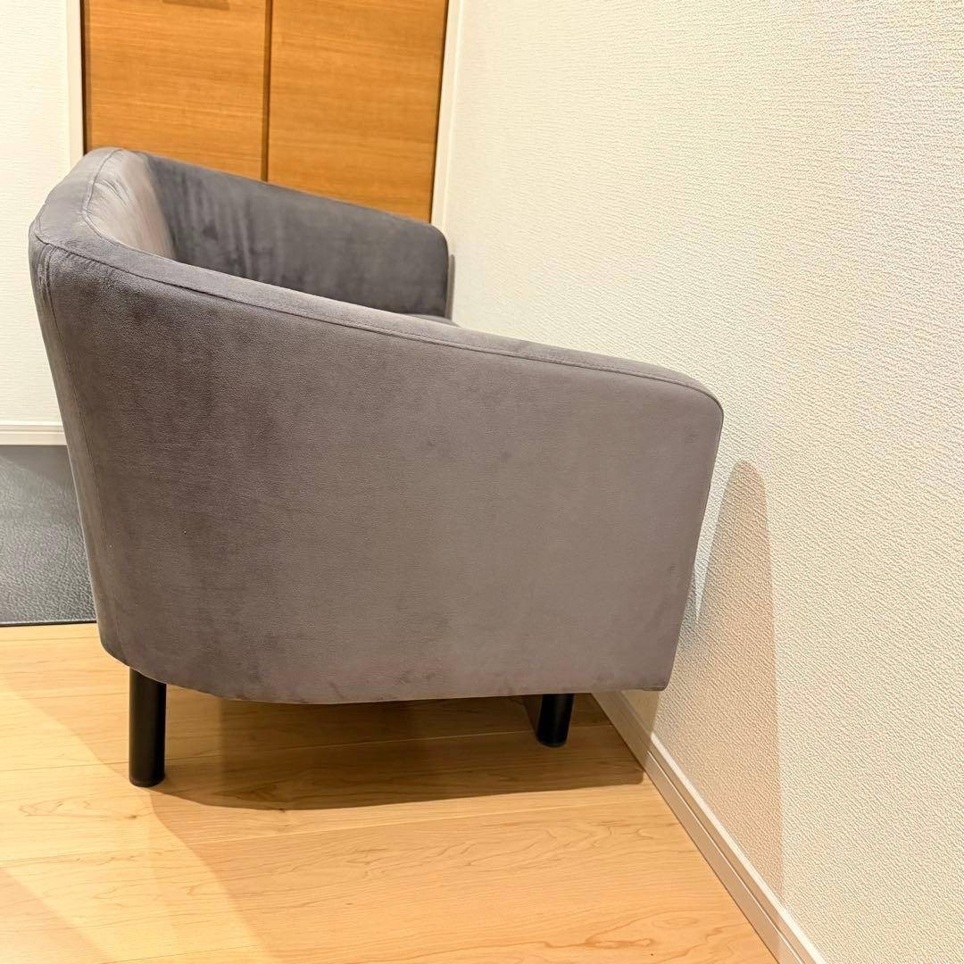 極美品✨】LOWYA ベルベッド調ソファ グレー LOWYA - 【極美品✨手渡し