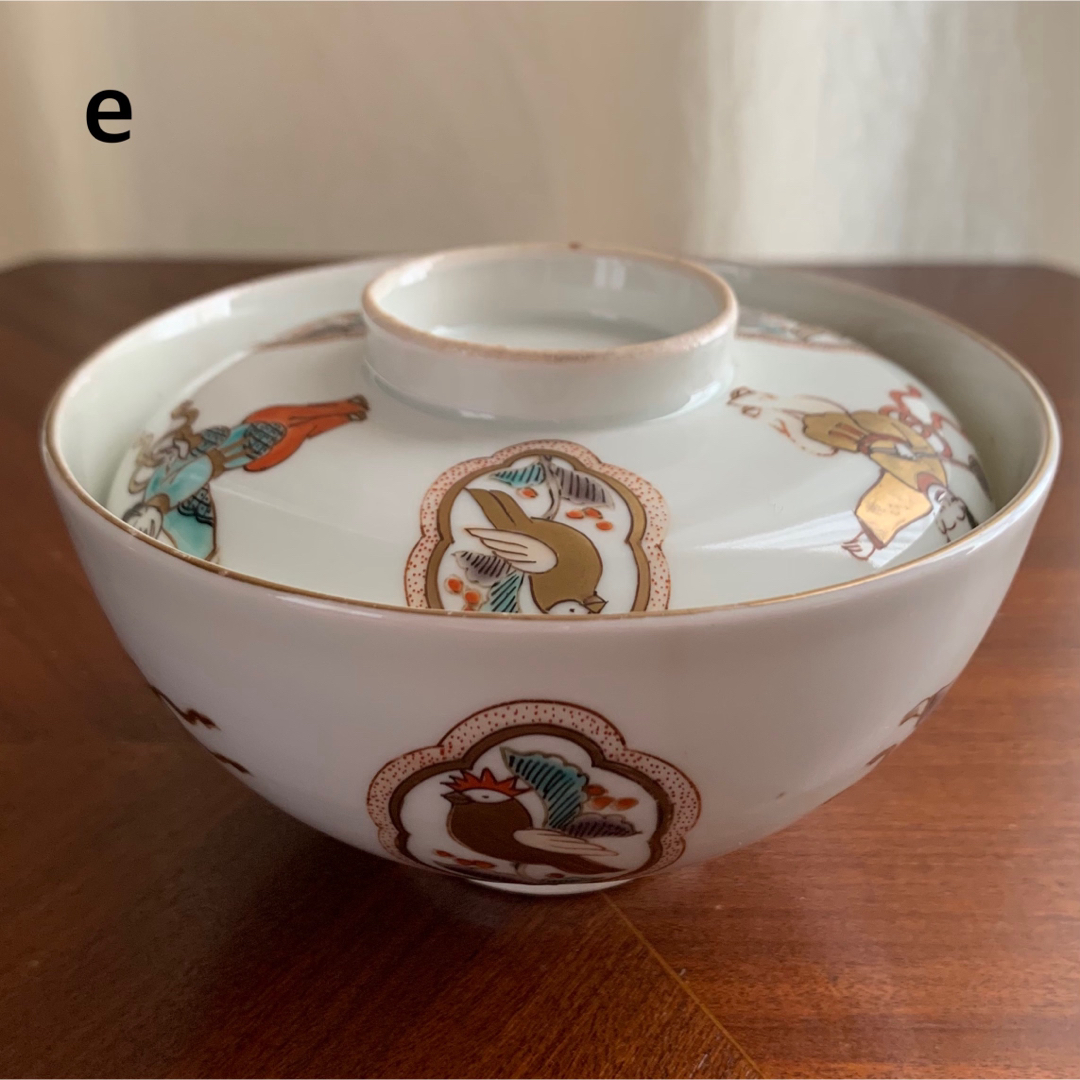 有田焼 - e 古伊万里 錦唐子絵椀 蓋付き 金彩 茶碗 アンティーク 骨董