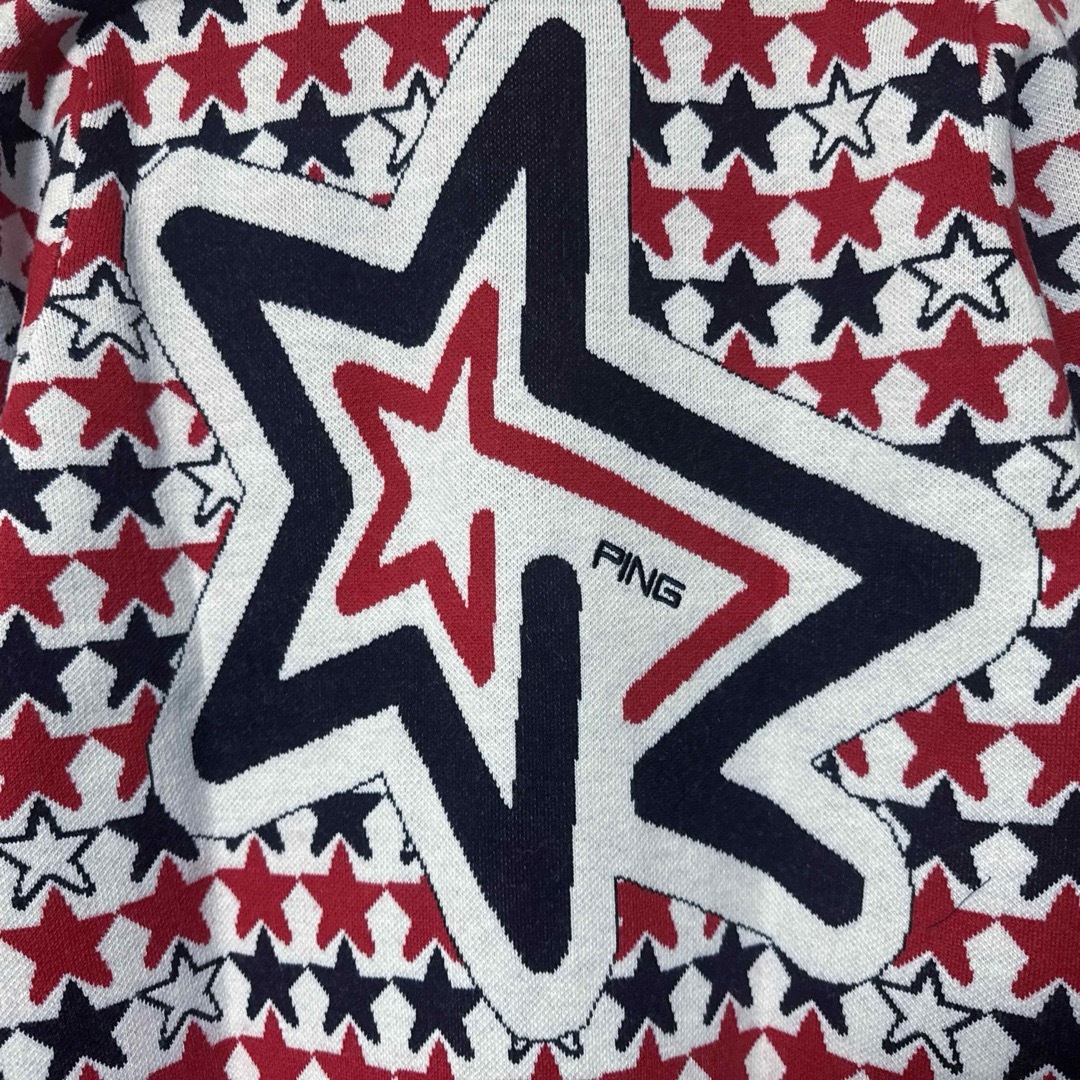 PING - 【新品】 PING ピン 総柄 星 ウール混 ニット ジャケット