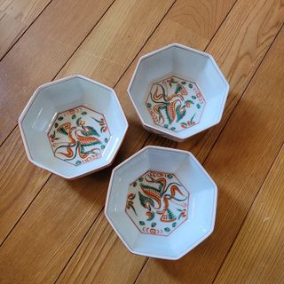 たち吉 - たち吉 赤絵花鳥 金彩丸紋 銘々皿揃 5枚セット 呉須 染付